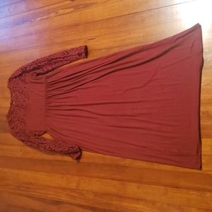 Maroon Pink Blush Maternity Dress